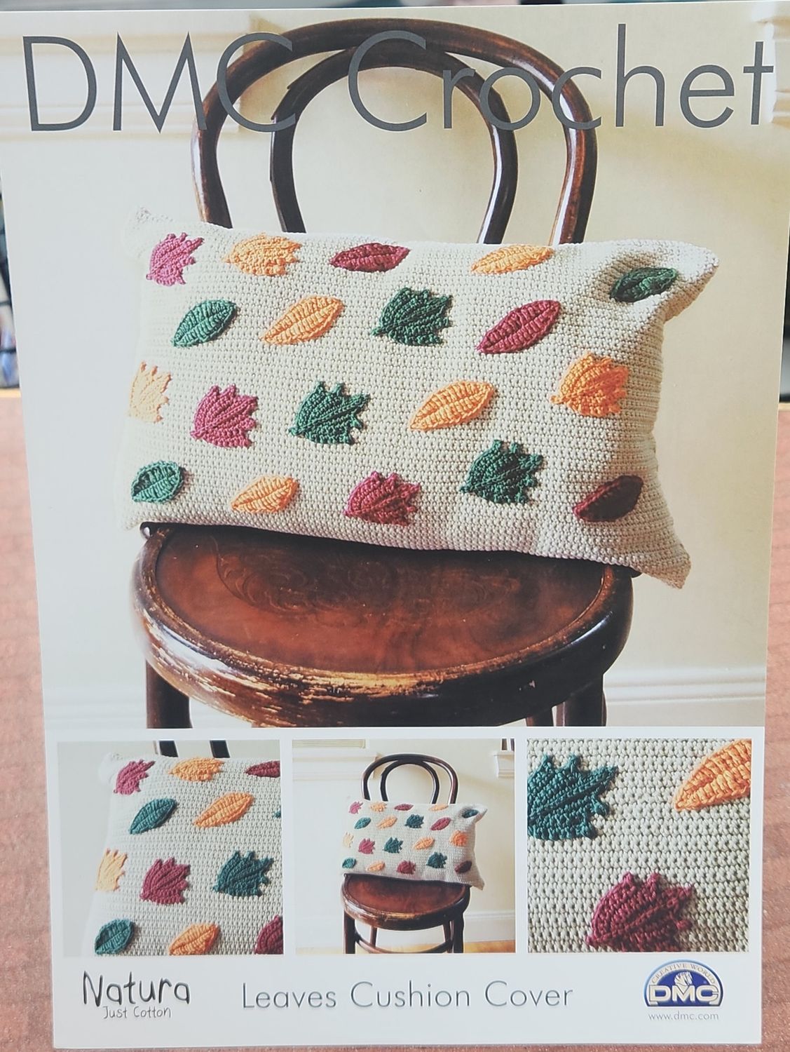 Dmc crochet pattern leaves cushion cover