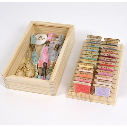DMC Eco Vita Wooden Thread Box with 24 Bobbins