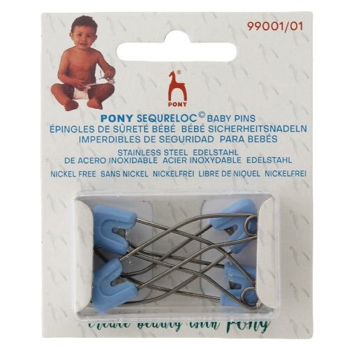 Prym Baby Safety Pins, Nickel Free, 4 Pack Colour Blue
