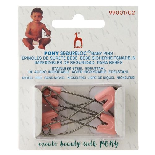 Prym Baby Safety Pins, Nickel Free 4 Pack Colour Pink