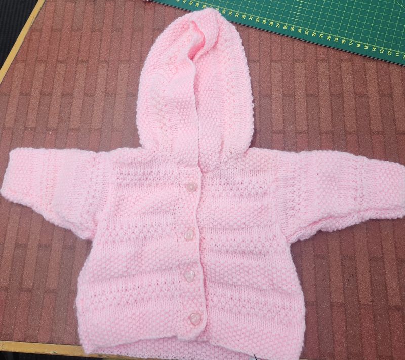 Pink Hoodie 0 to 3 months size 100% merino