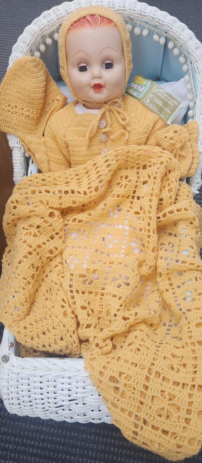 Matinee &amp; Blanket Set - 3ply 100% Wool