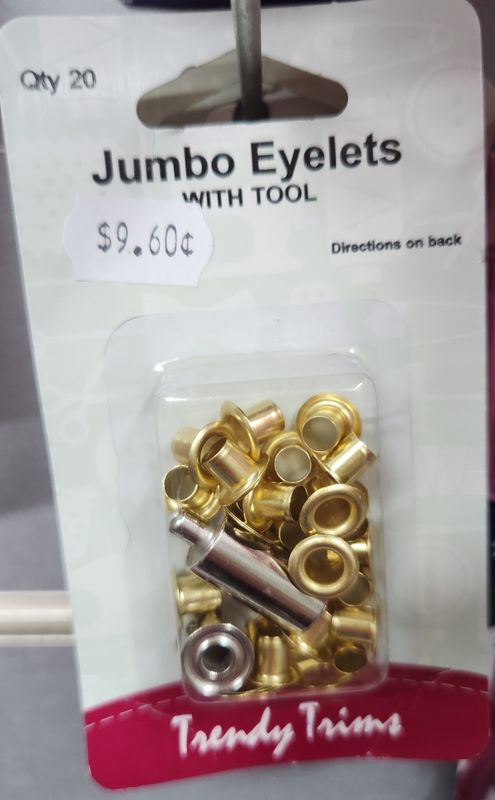 Hemline Gold Large Eyelets 20 Piece Pack