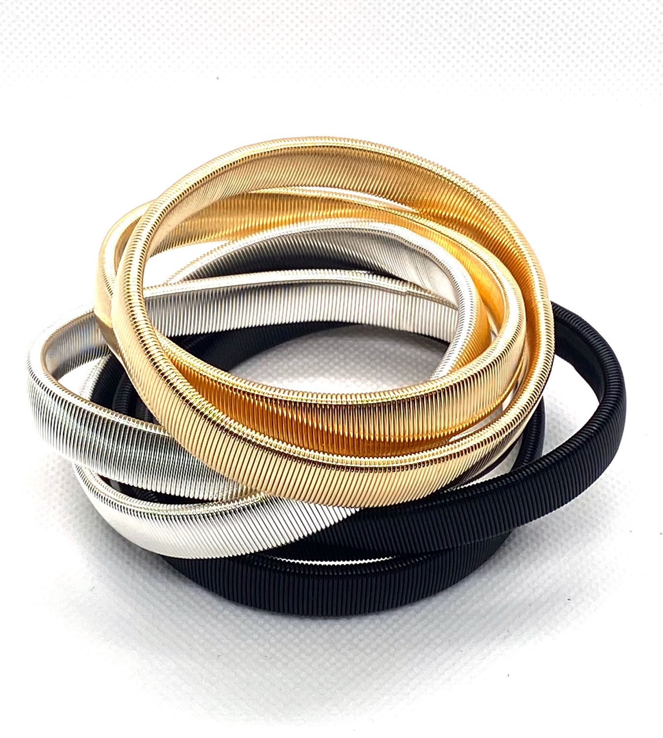 Stretch Metal Armband for holding up sleeves - Black