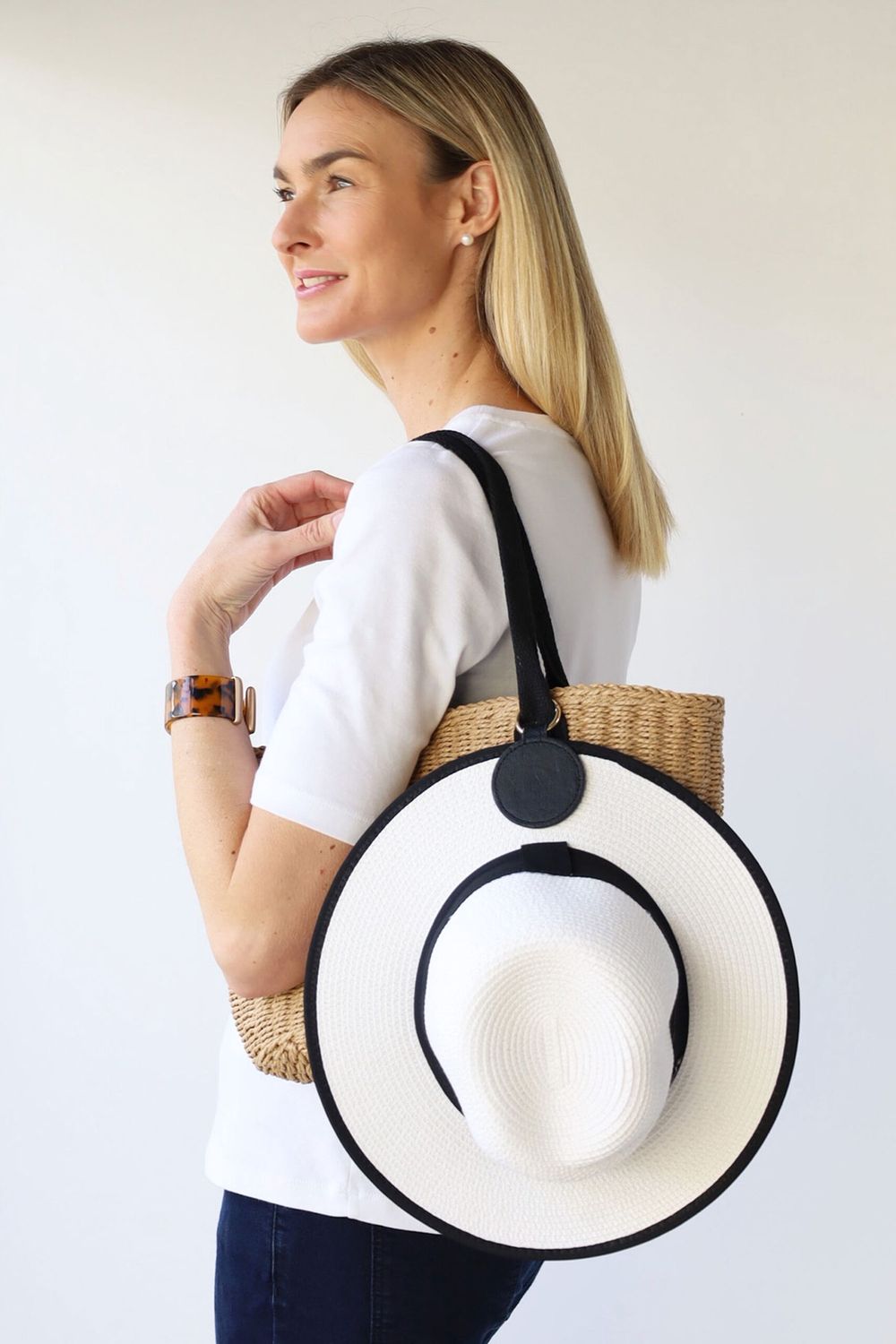 Round Hat Clip - Black/Silver