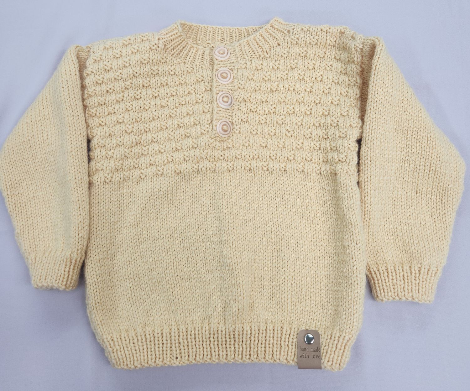 Wool Jersey -  100% Wool - Size 1-2 Years Old  Yellow