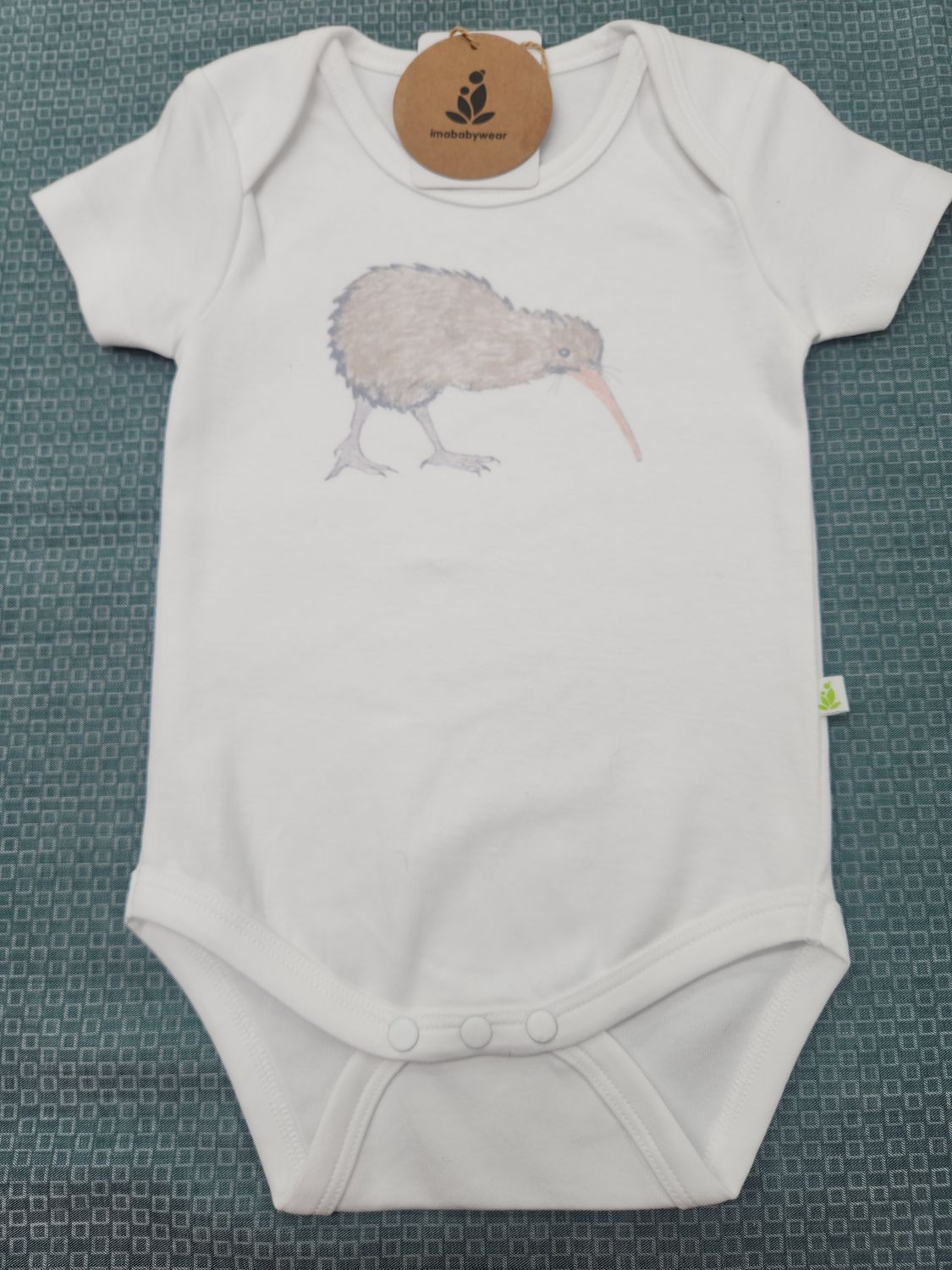 imababywear Short Sleeve Body Suit - Kerry Kiwi 9 to 12 months