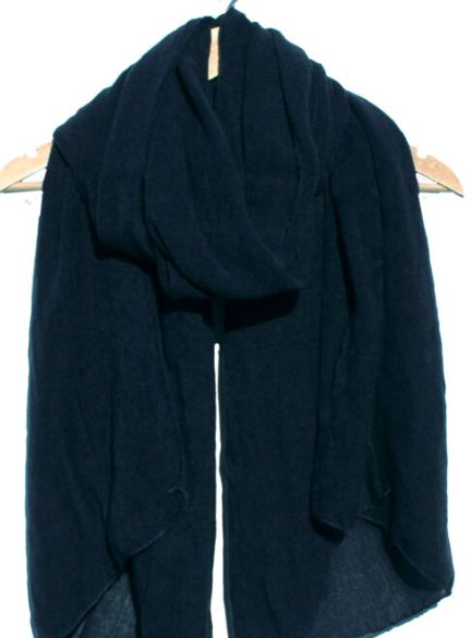 Warm Plain Soft Scarf - Feels like Wool - Navy