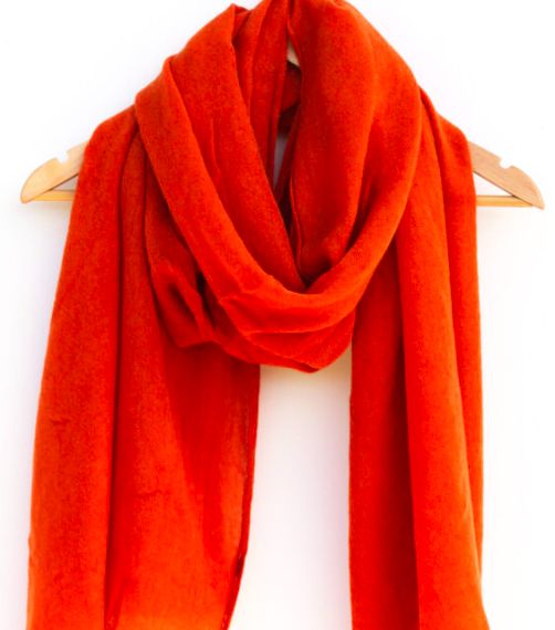 Warm Plain Soft Scarf - Feels like Wool - Burnt Orange