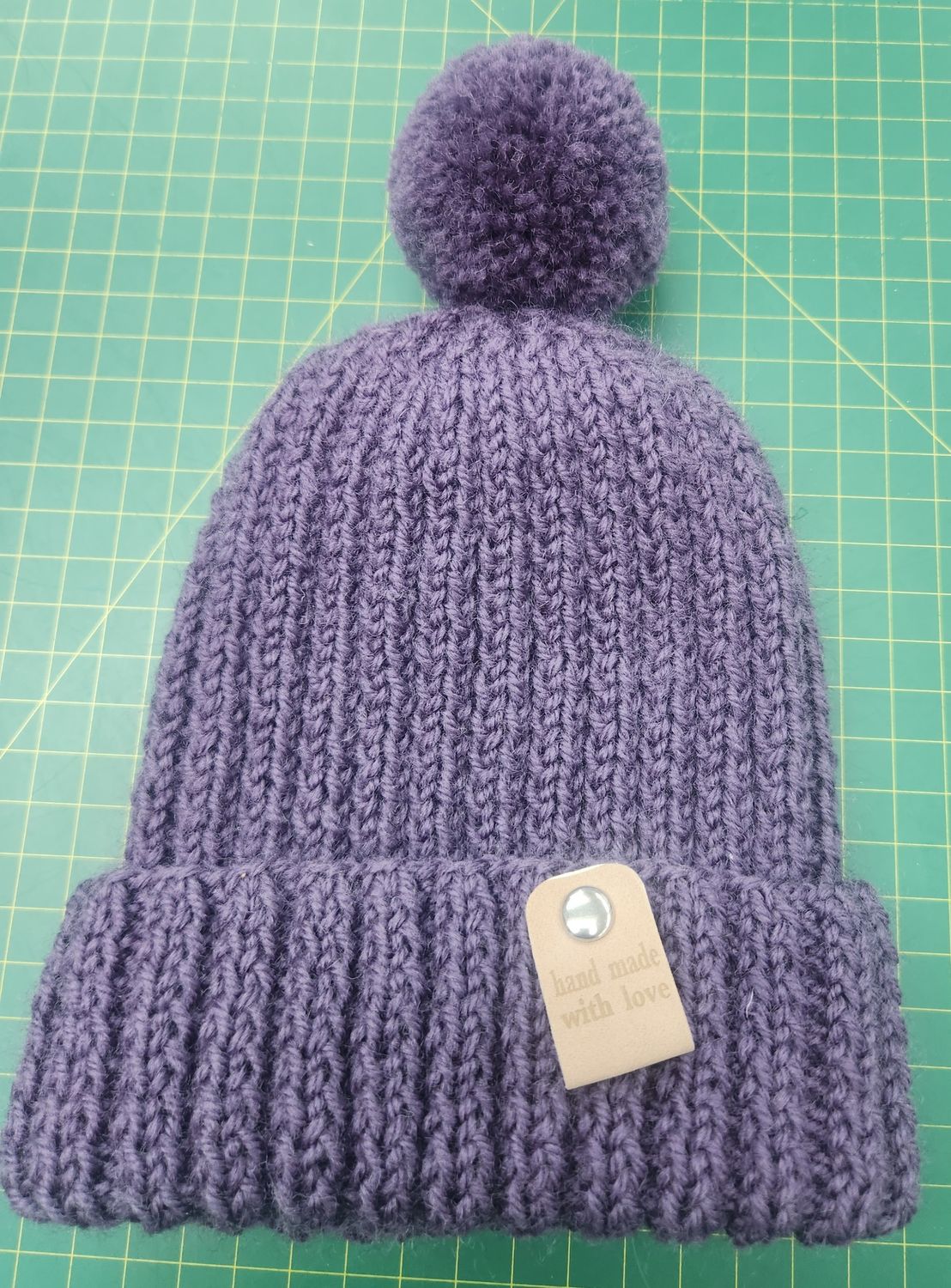 Baby Beanie 6-12 months - 100% Merino  - Purple