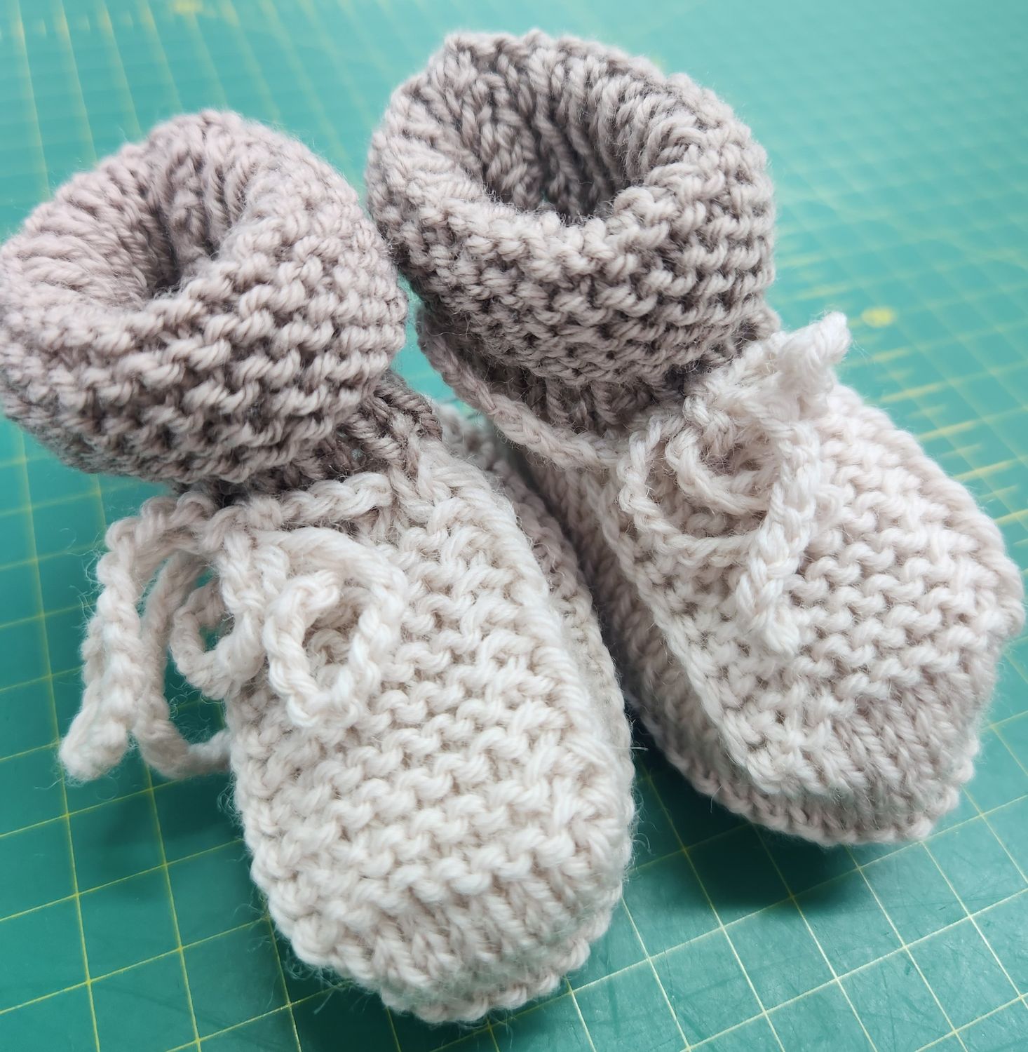 Bootees - Newborn to 3 months size - Colour Fawn 2 Tone