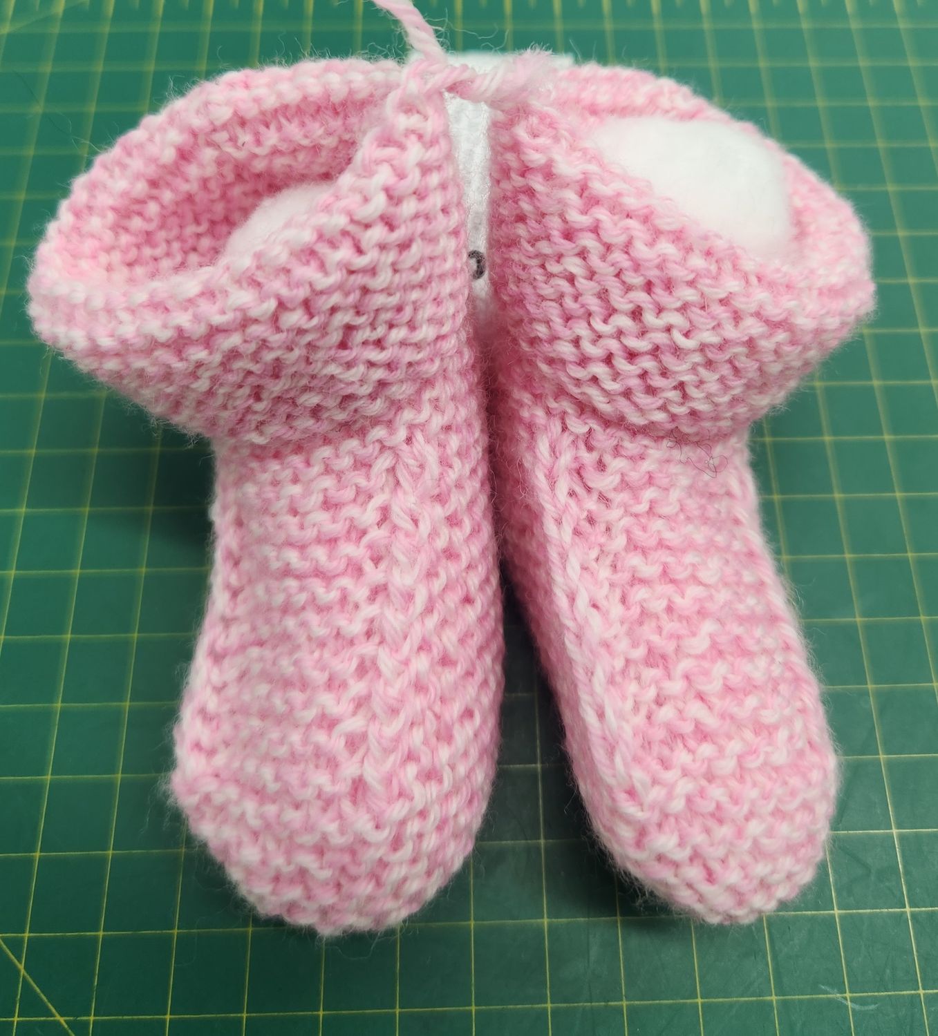 Bootees - Ideal for Newborn to 3 months Approx - Pink /White Fleck