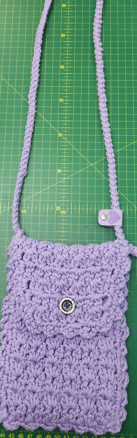 Cross over Body Crochet Bag - Lilac