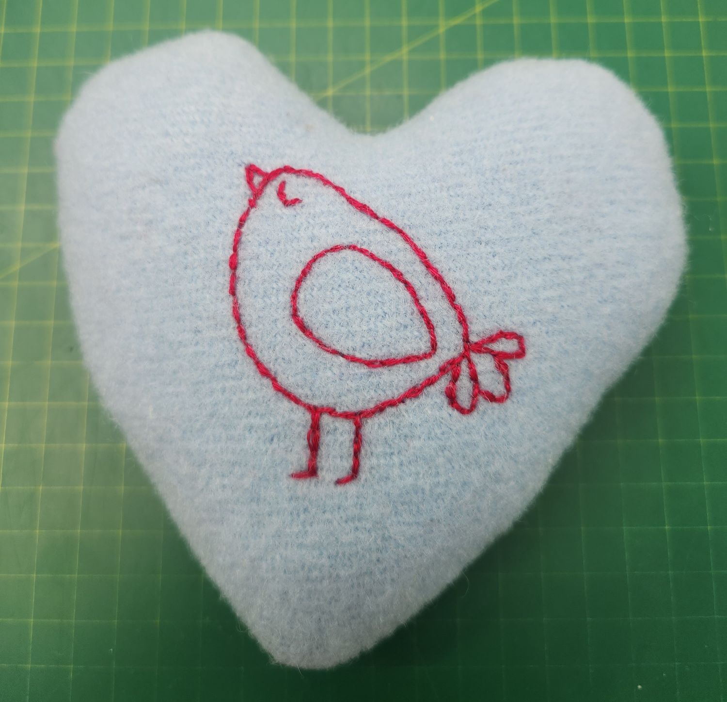 Wool Emotional Support Heart - Blue Chick