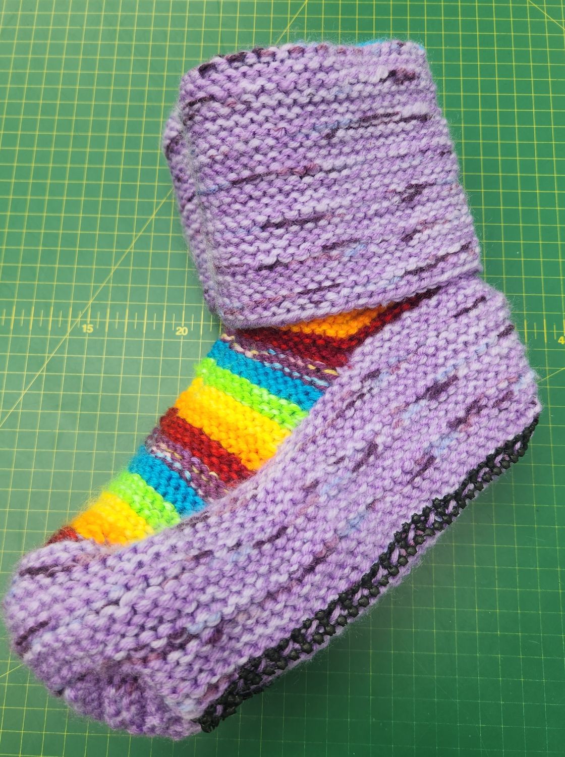 House Boots / Slipper Socks - Handmade - Medium Size - Colour Lilac