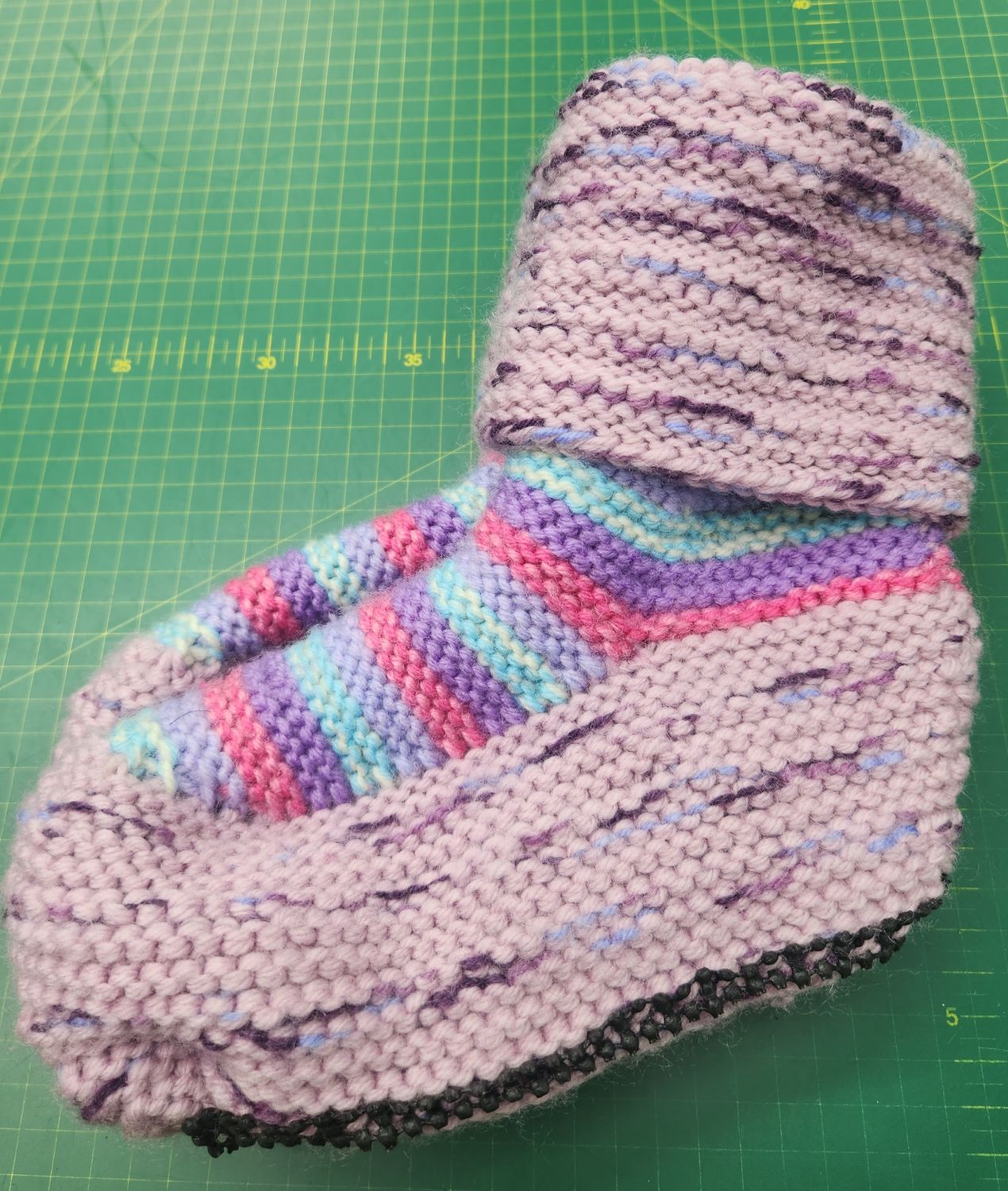 House Boots / Slipper Socks - Handmade - Medium Size - Colour Pinks/Purples