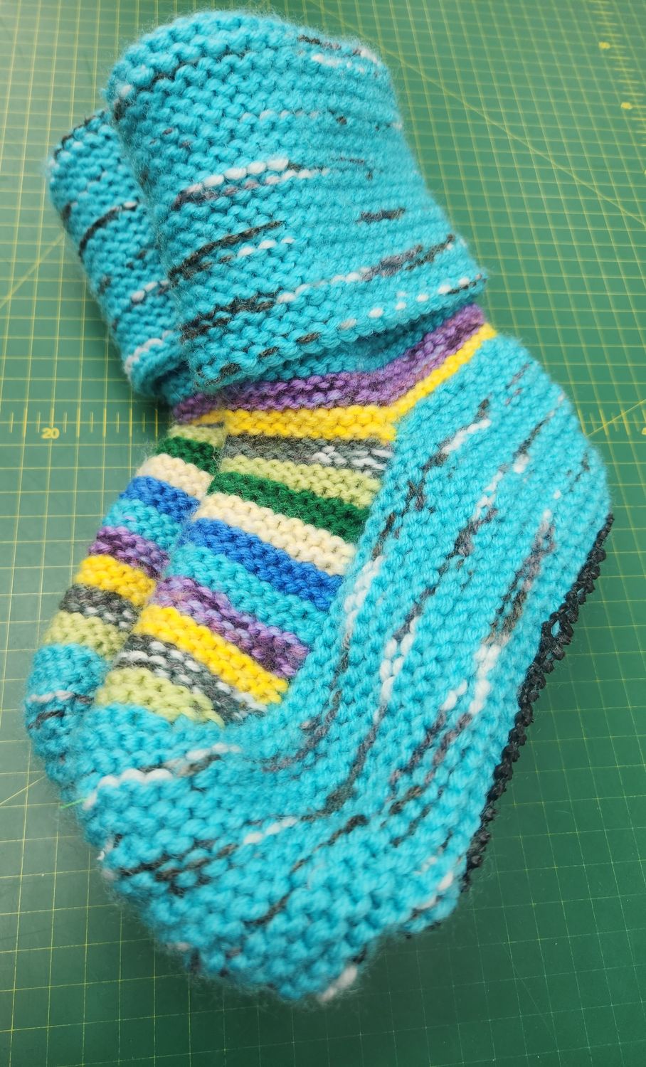 House Boots / Slipper Socks - Handmade - Medium Size - Colour Aqua
