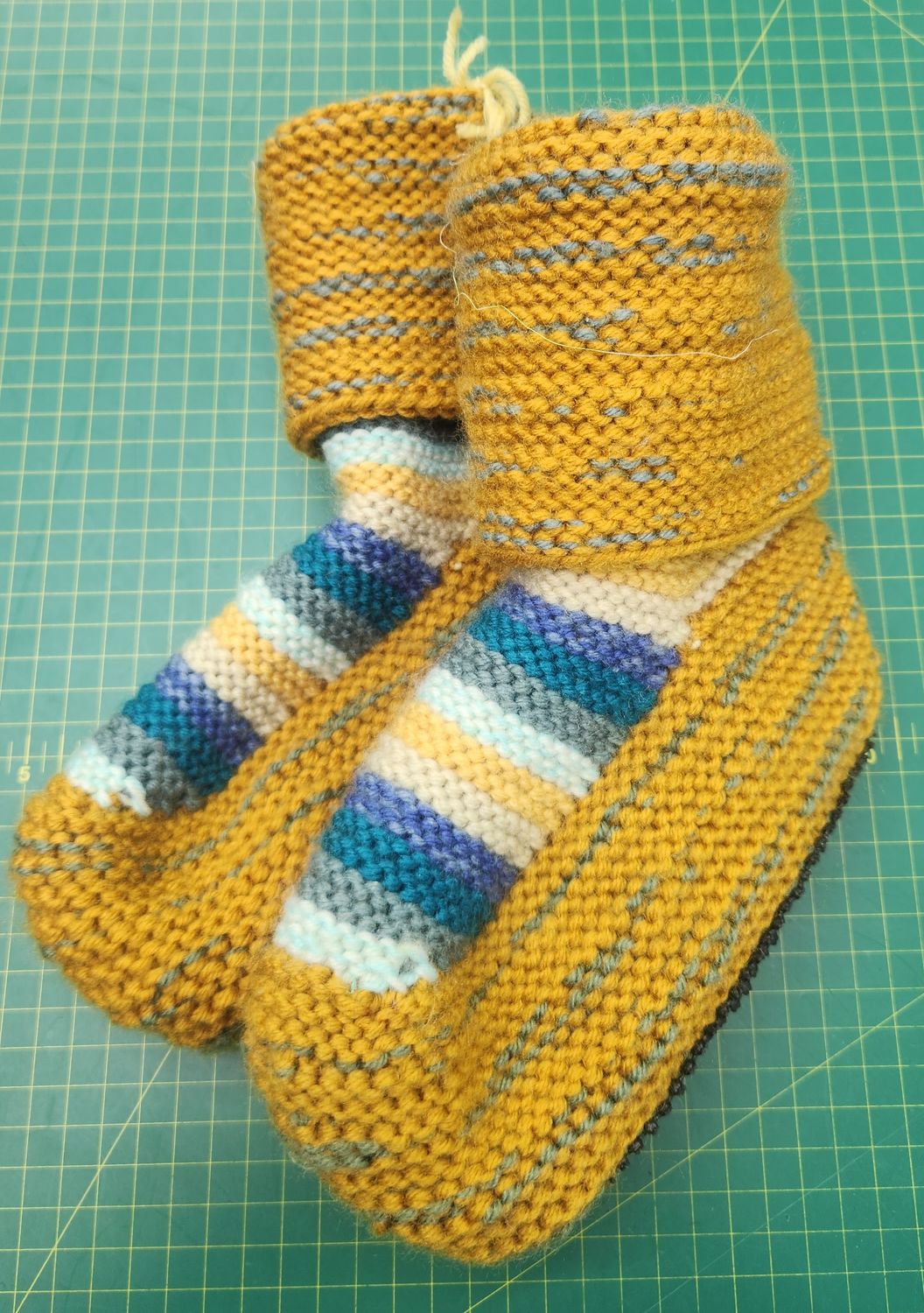 House Boots / Slipper Socks - Handmade - Medium Size - Colour Mustards