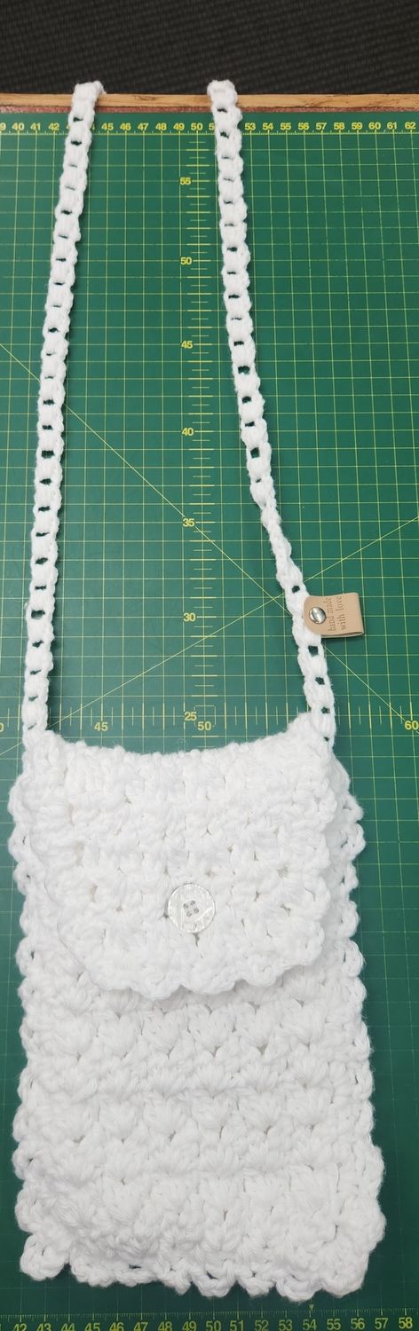Cross over Body Crochet Bag - White