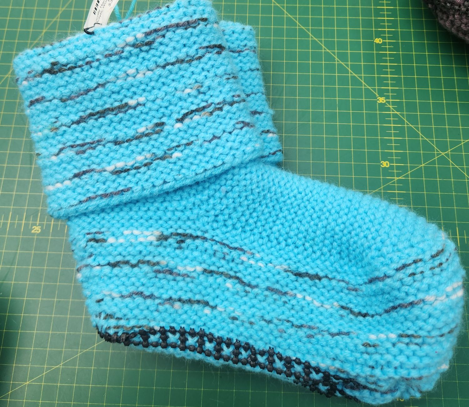 House Boots / Slipper Socks - Handmade - Large Size - Colour Blues