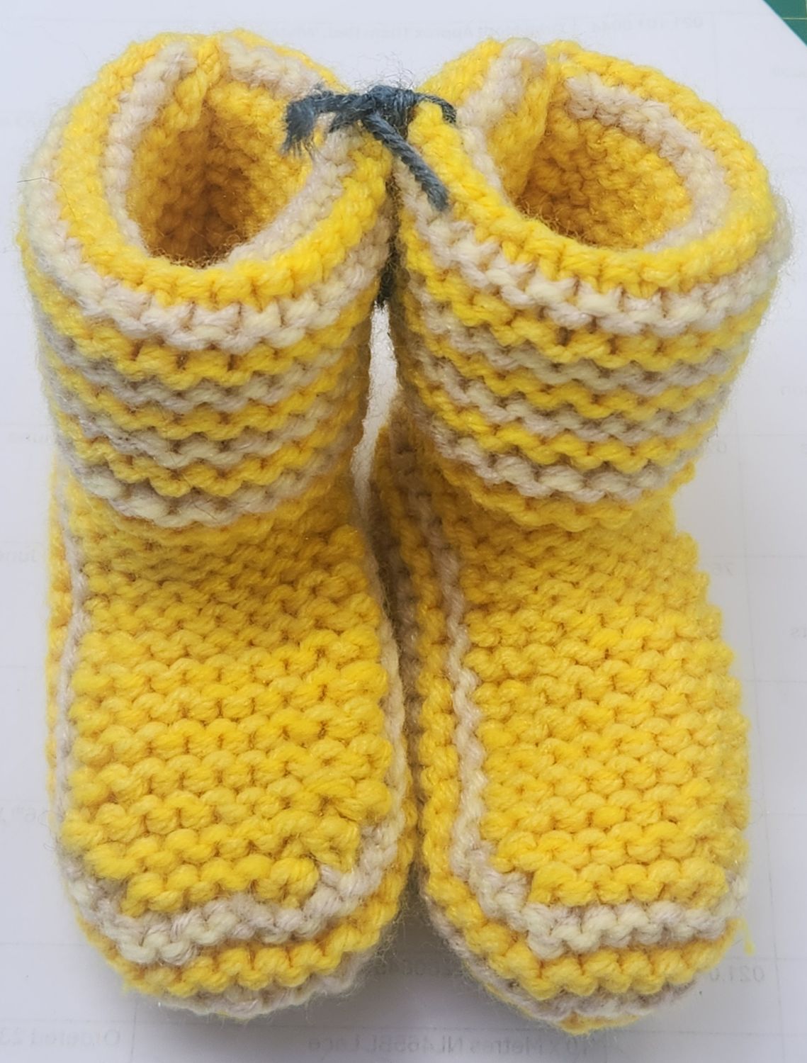 Childrens House Slipper Boots - Yellow/Cream