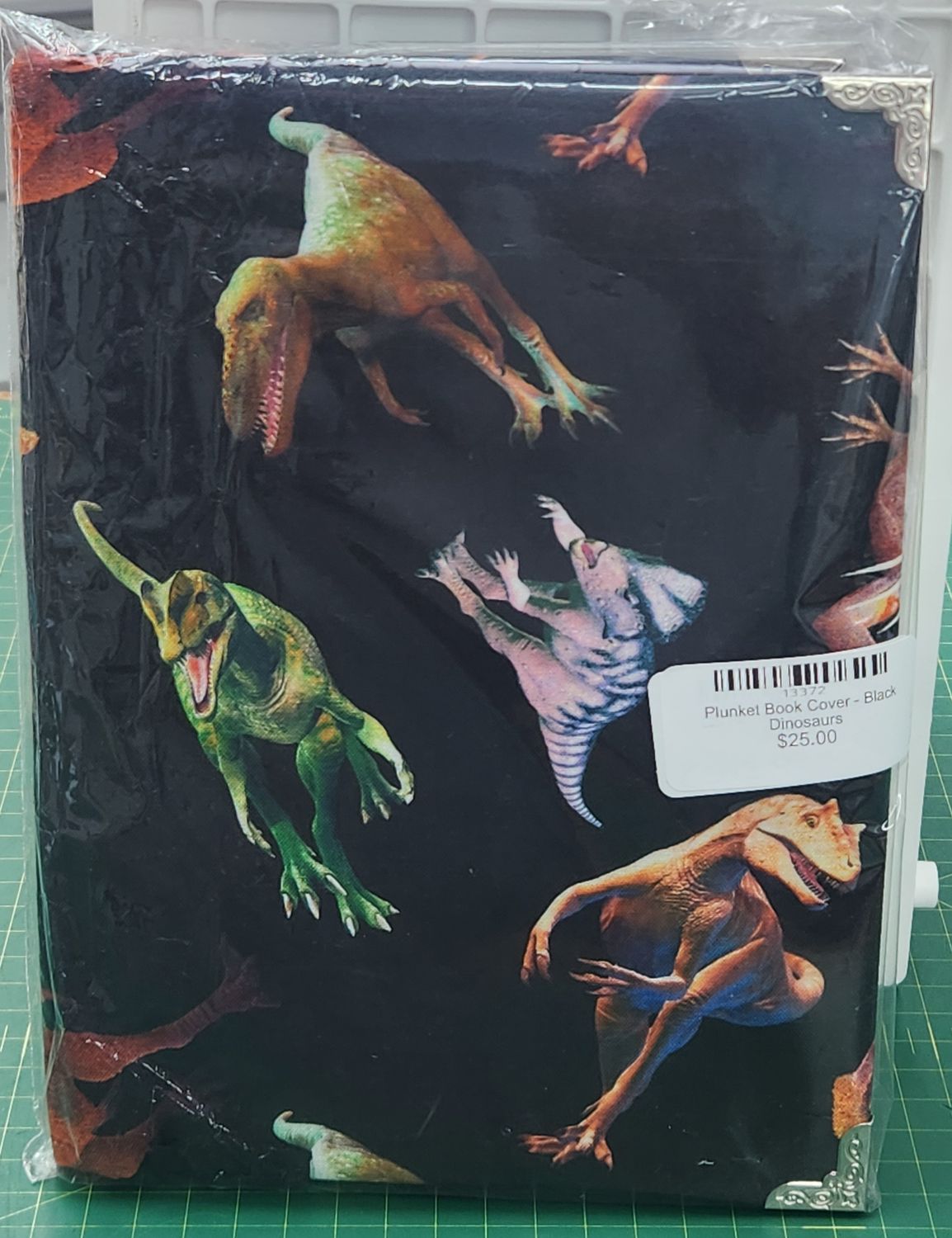 Plunket Book Cover - Black Dinosaurs