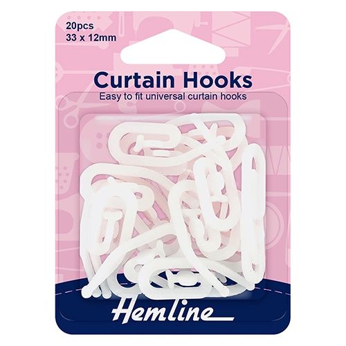 Hemline Curtain Hooks 33 x 12mm 20pcs