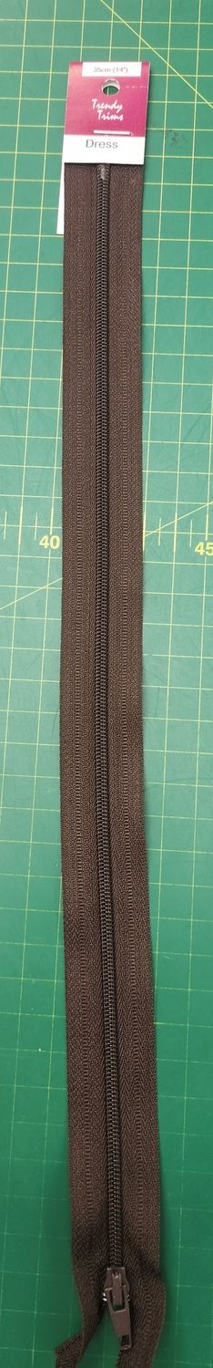 Dress Zip - 35cm Brown