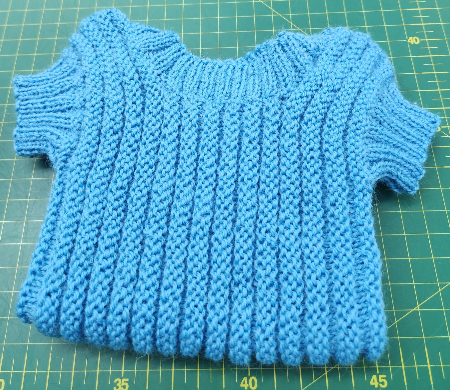 Baby Singlet 100% Baby Merino 0-3 Month Size, Colour Bright Blue