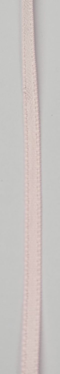 Double sided satin ribbon, Pale Pink, 3mm wide, priced per meter