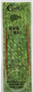 Kwik Knit Fixed Circular Needles 4mm 40cm Bamboo
