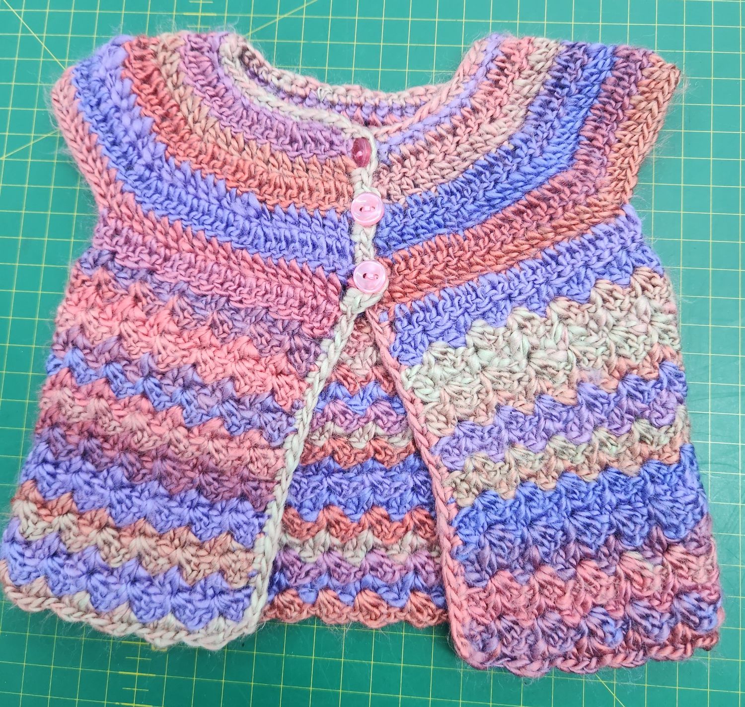 Newborn Vest - Purple &amp; Oranges