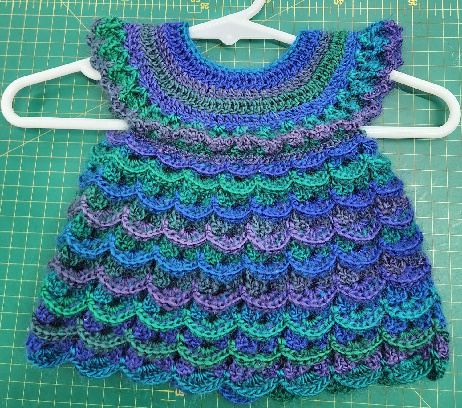 Newborn Dress - Blue/Green/Purples