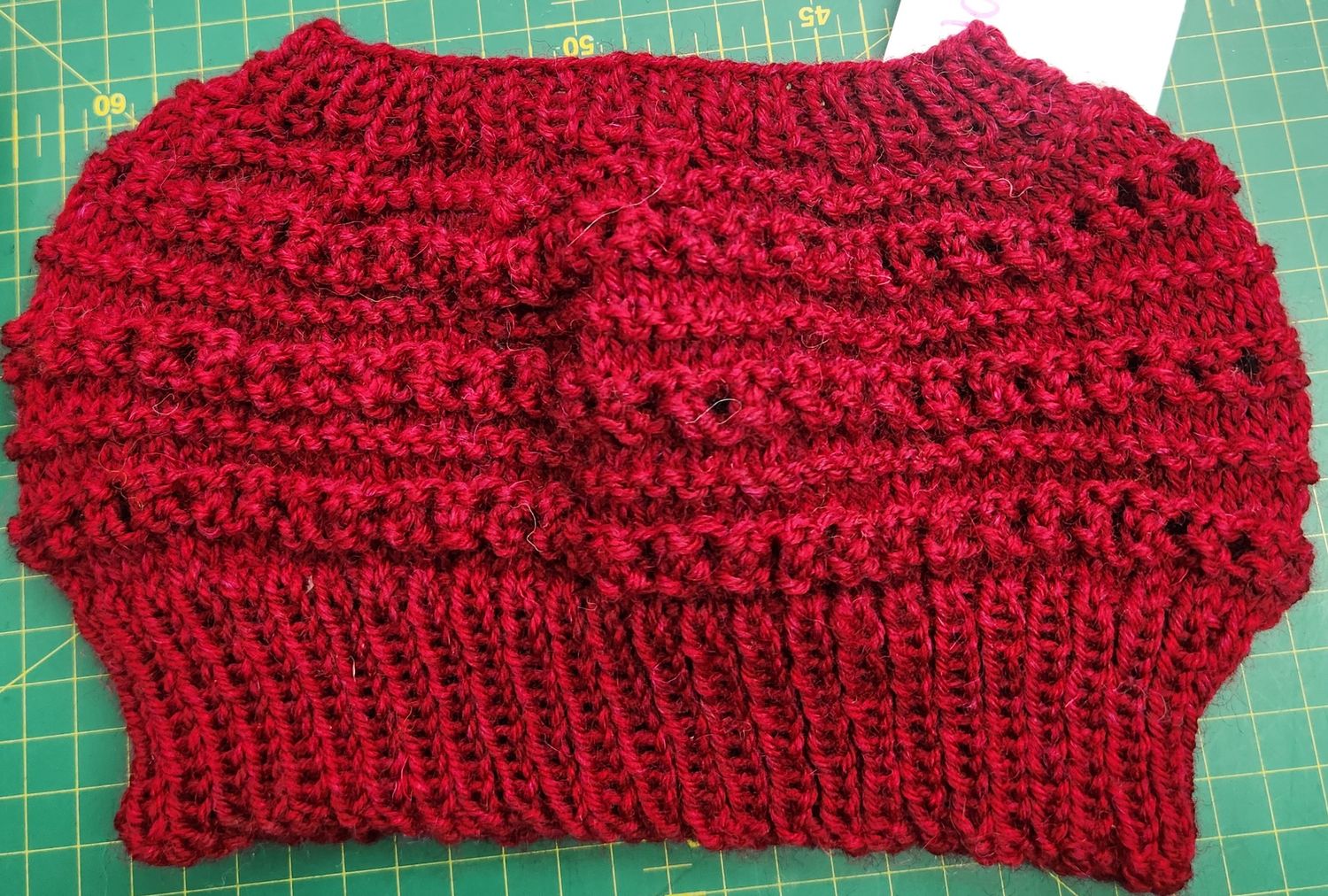 Messy Bun Beanie - Red