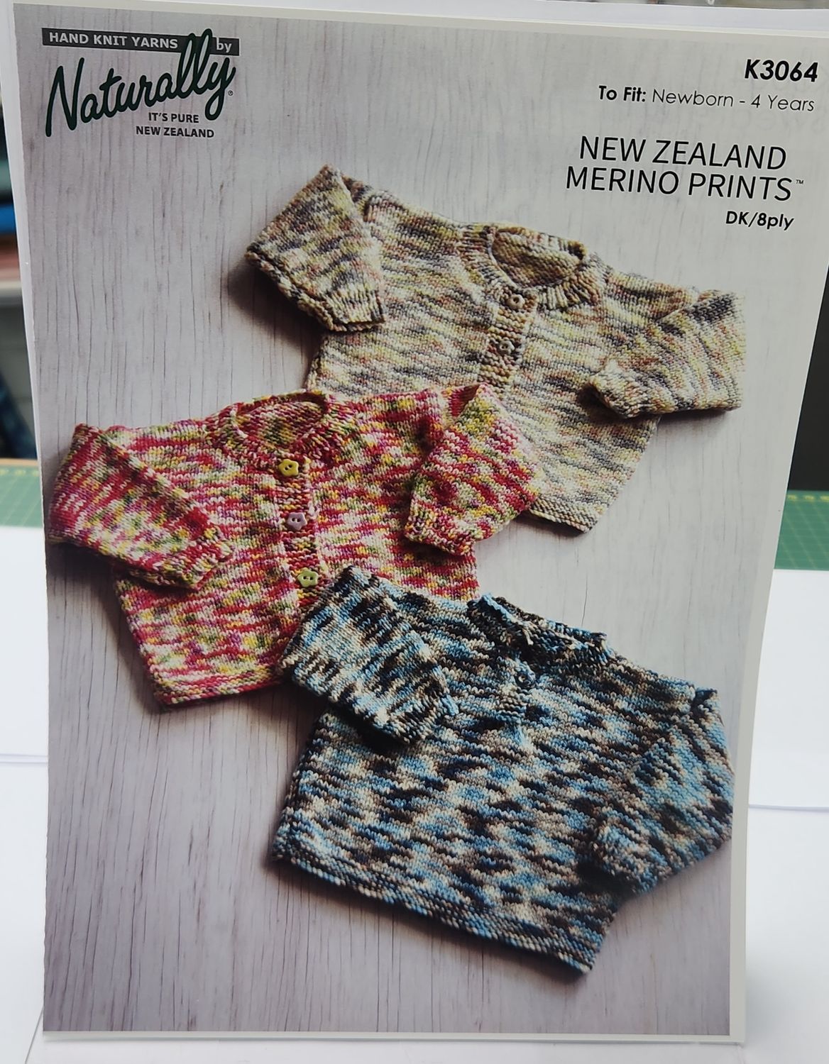 New Zealand Merino Prints 8ply Pattern K3064 Newborn - 4 Years