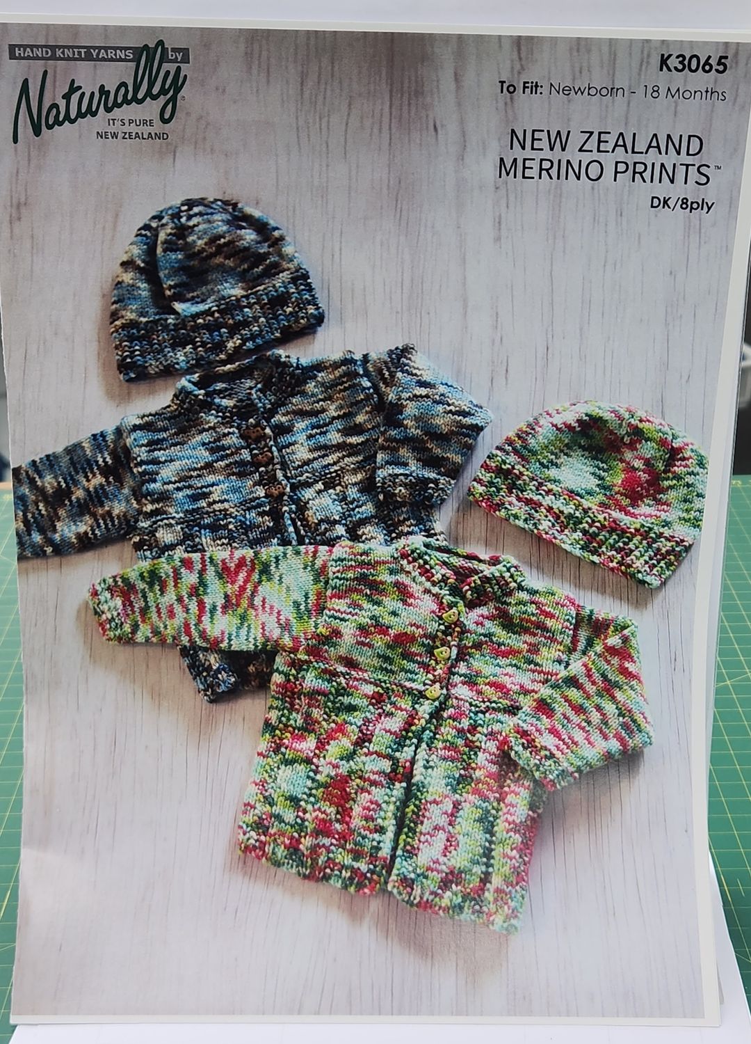 New Zealand Merino Prints 8ply Pattern K3065 Newborn - 18 months