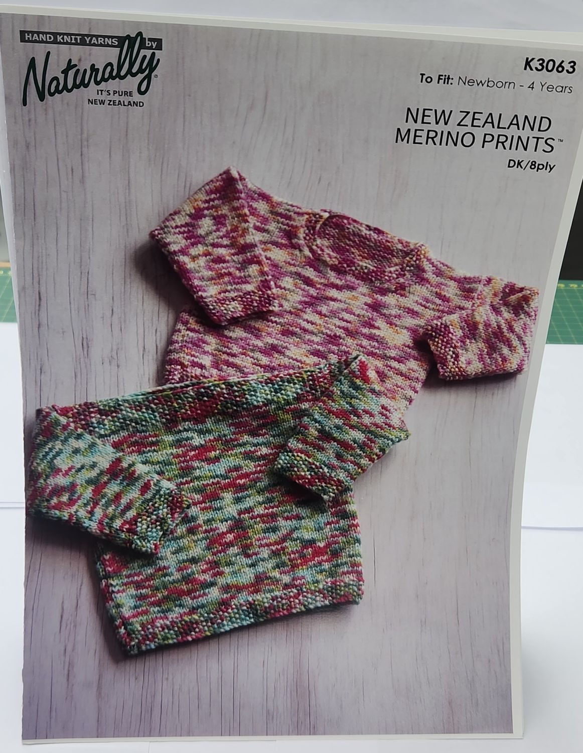 New Zealand Merino Prints 8ply Pattern K3063 Newborn - 4 years