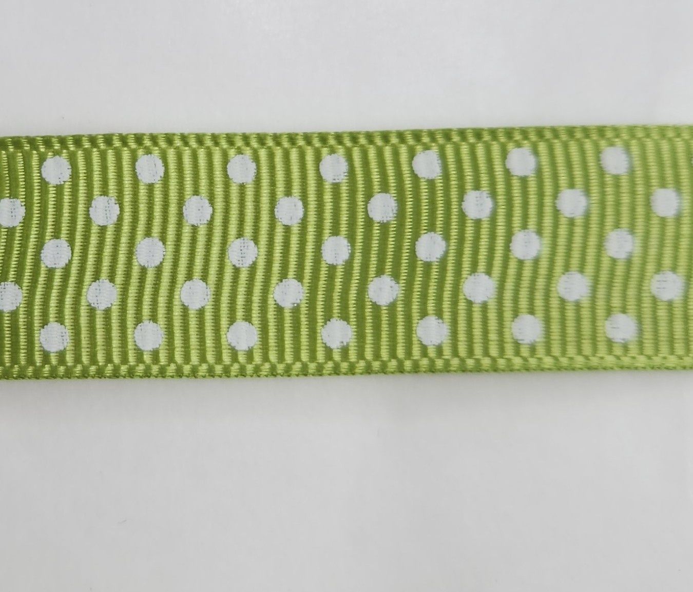 Lime with White Spot Grosgrain 16mm Width, Price per metre