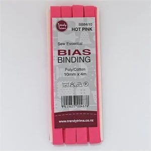 Bias Binding 10mm Width x 4m Total - Colour Hot Pink