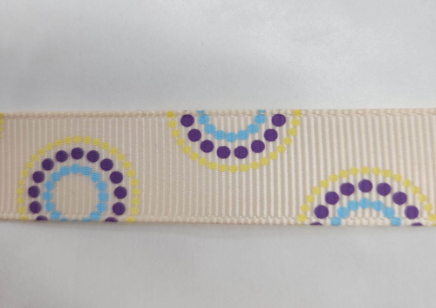 Mandala on Peach Grosgrain Ribbon 17mm Width, Price per metre