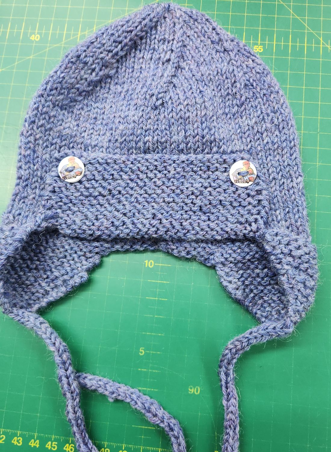 Blue Aviator Hat - Size 6-9 Months Approx - Wool