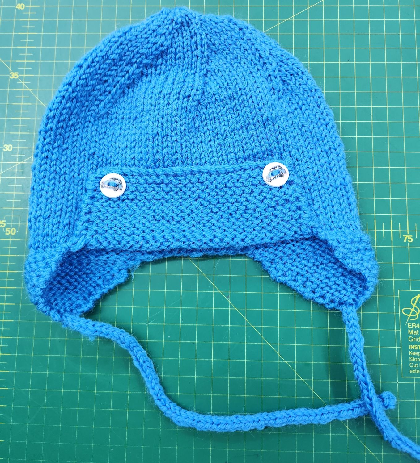Light Blue Aviator Hat - Size 6-9 Months Approx - Wool