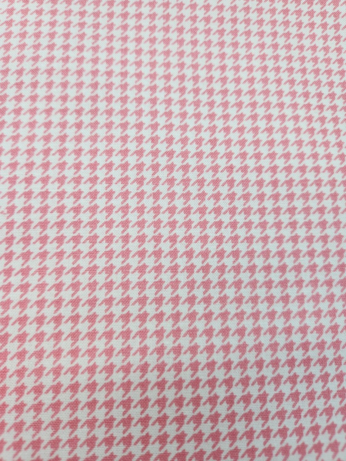 Pink Hounds Tooth Width 110cm Length 2mtrs