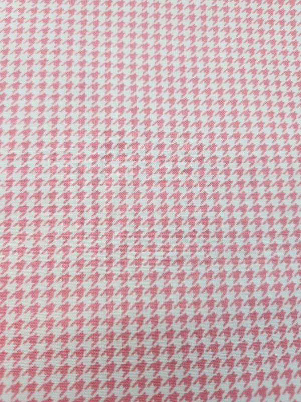 Pink Hounds Tooth Width 110cm Length 2mtrs