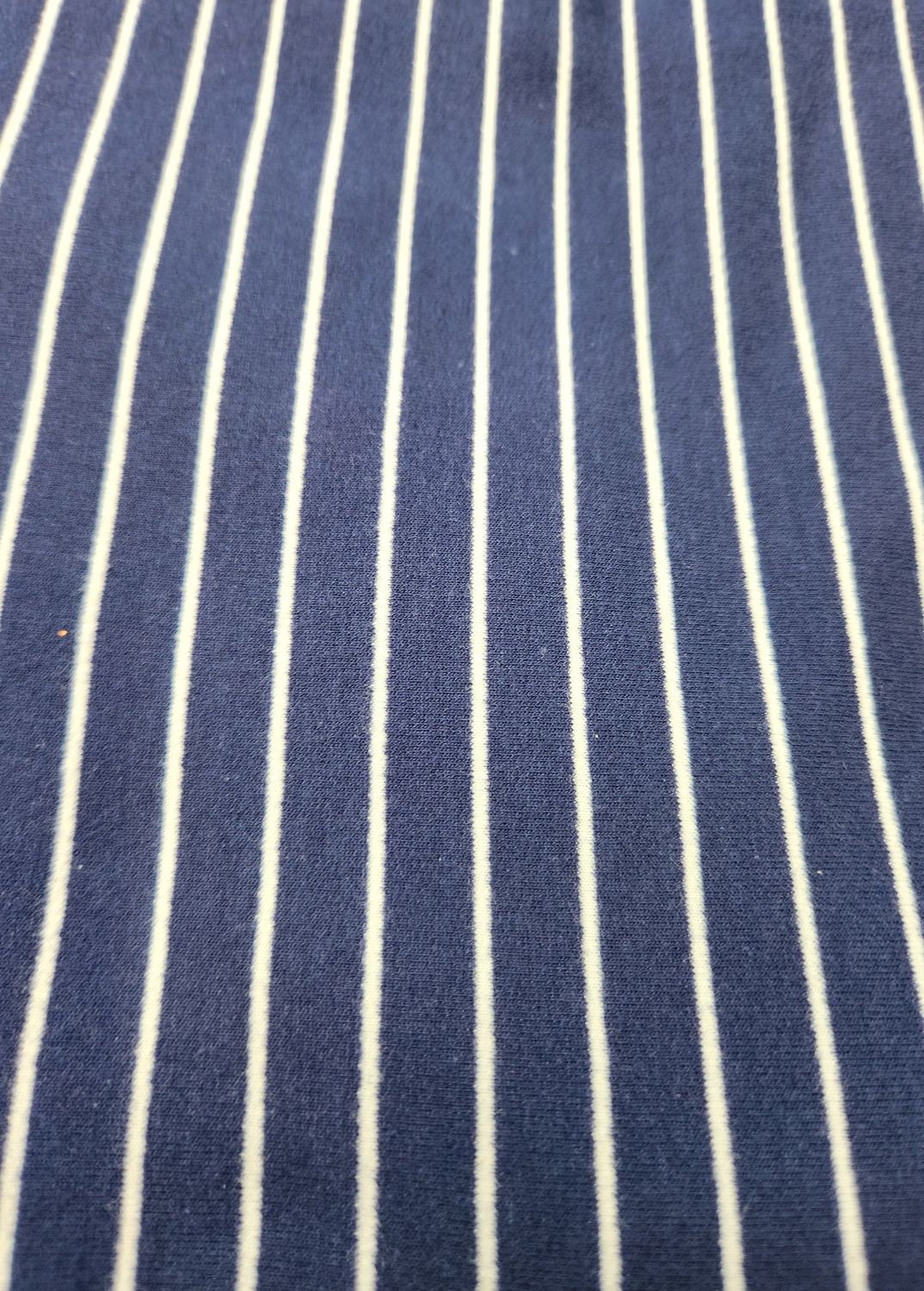 Cotton Knit Navy/White Stripe Width 180cm Length 2mtrs