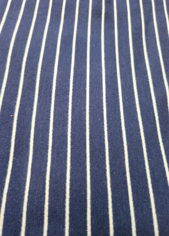Cotton Knit Navy/White Stripe Width 180cm Length 2mtrs