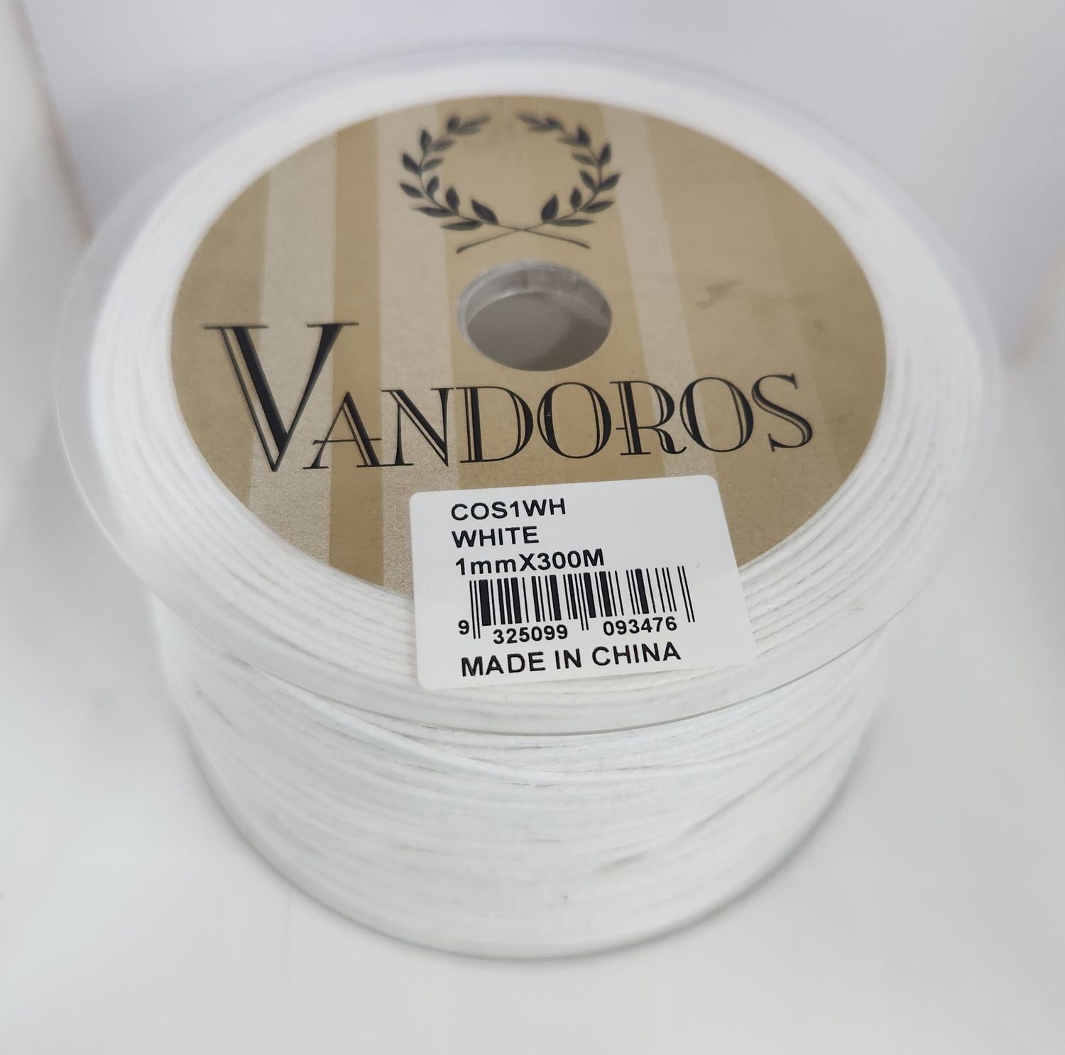 Waxed String White 1mm Width, Price Per Metre