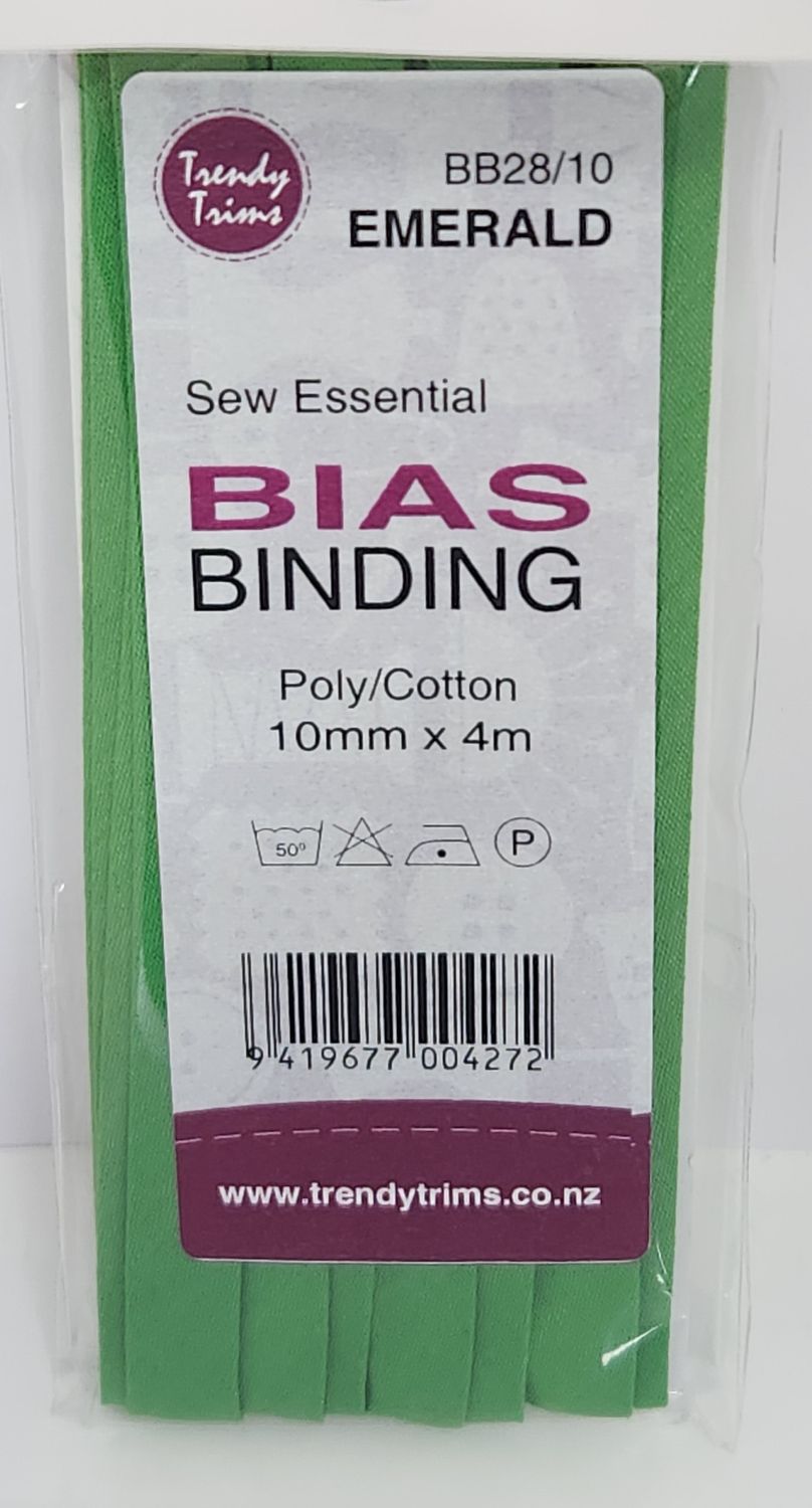 Bias Binding Emerald Colour 10mm Width  x 4m Total