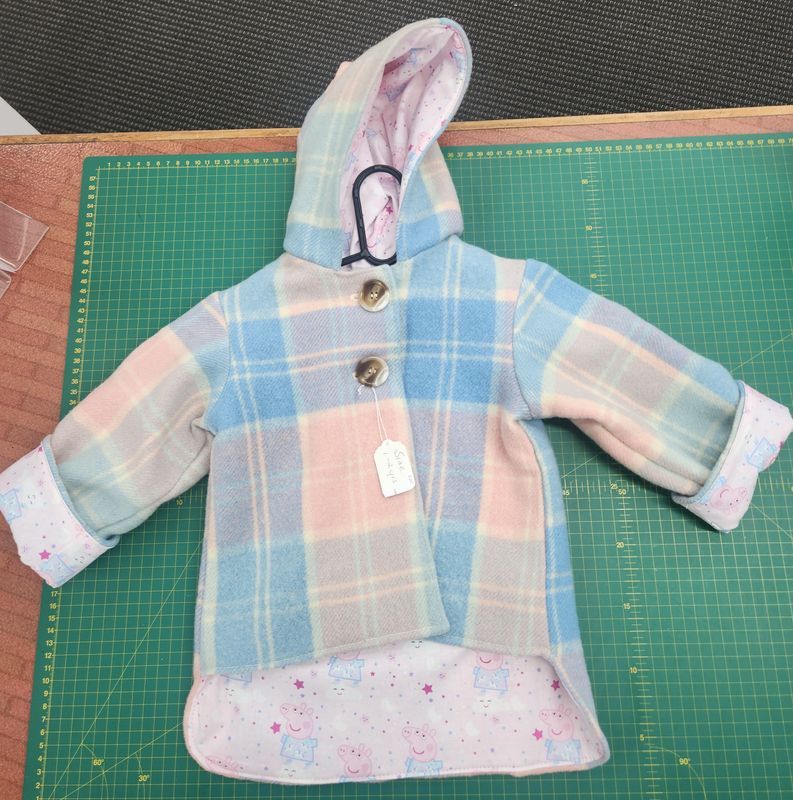 Wool Jacket, Fabric Lined Peppa Pig Themed - Size 1-2 Yr