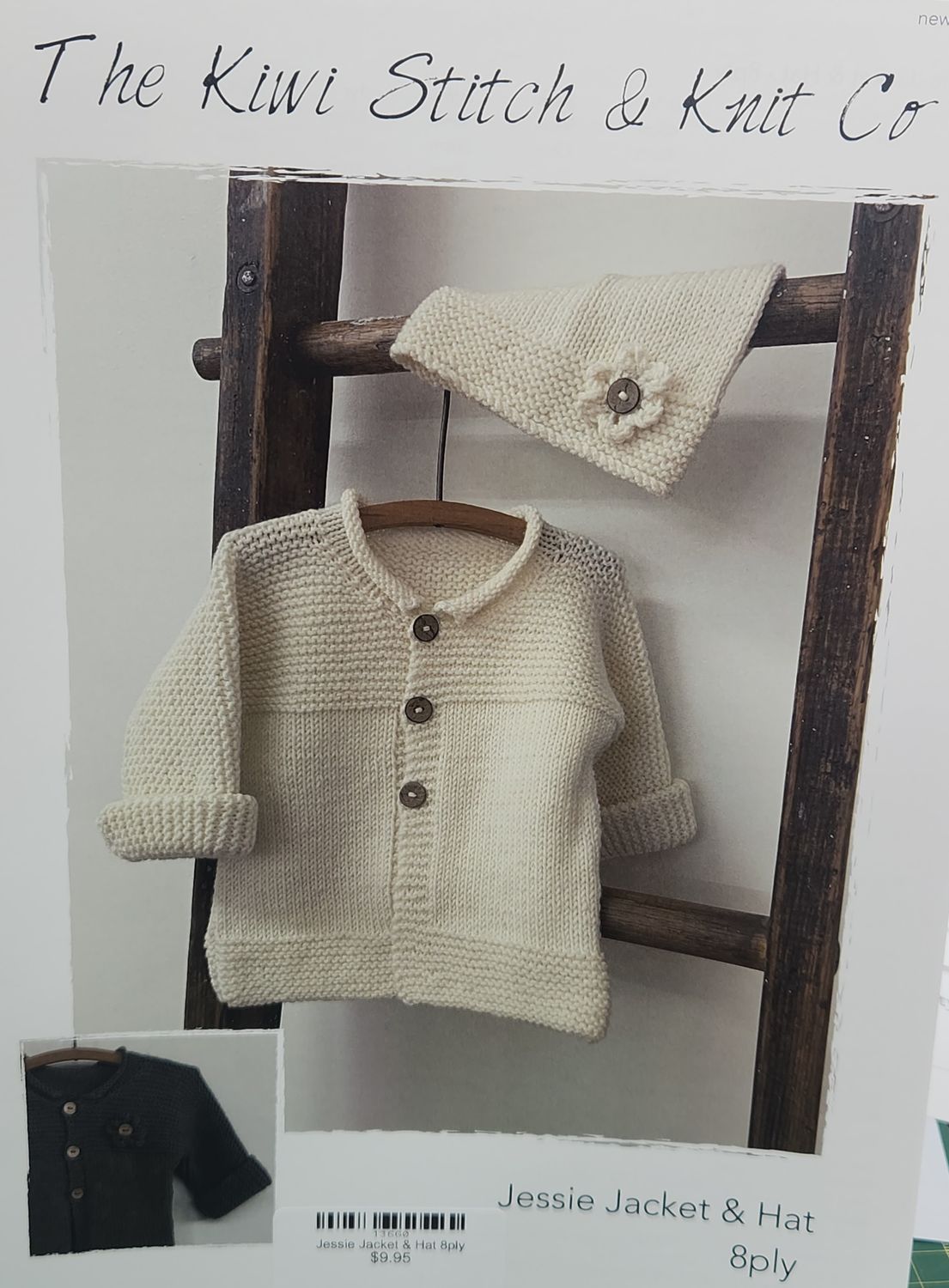Kiwi Stitch &amp; Knit Pattern - Jessie Jacket &amp; Hat 8ply